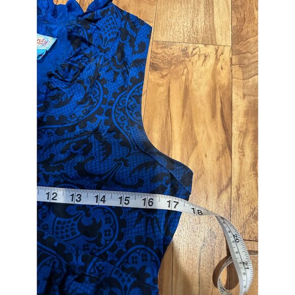 Plenty by Tracy Reese Silk Dress – Size 8 – Royal Blue & Black - Picture 8 of 12